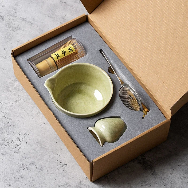 Matcha Bowl Chawan - ชุดอุปกรณ์ชงมัทฉะแบบญี่ปุ่น 4/5/6/7 ชิ้น ประกอบด้วยชามเซรามิก ที่ตีชาไม้ไผ่ และที่ตักชา