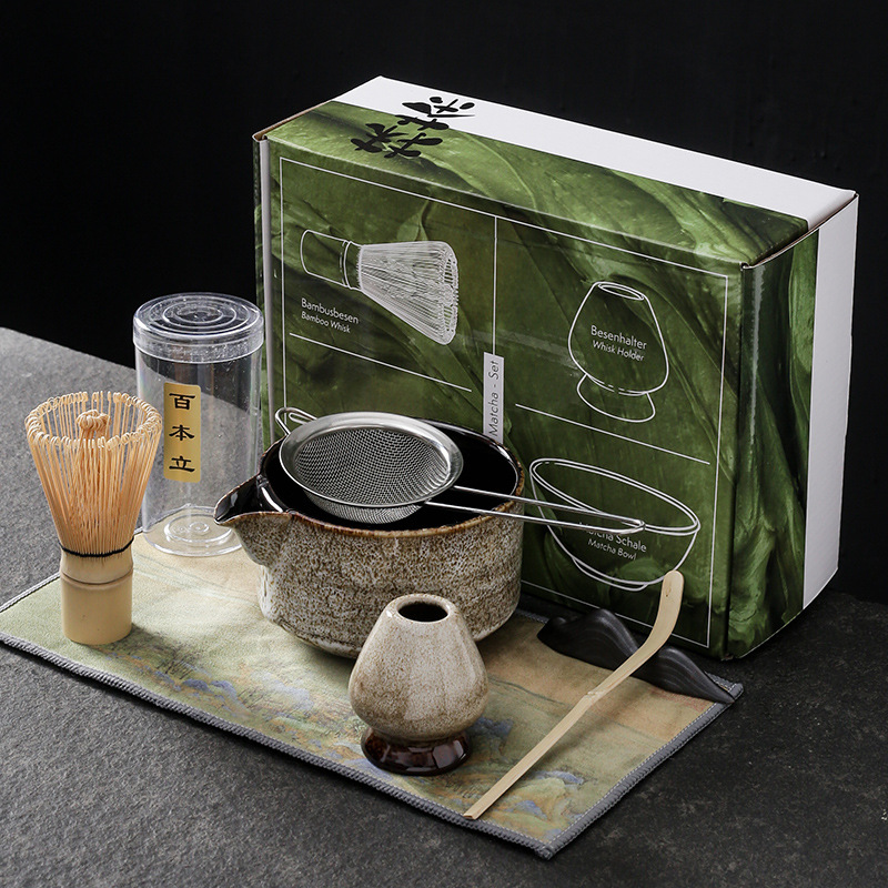 Matcha Bowl Chawan - 7 ชิ้น 4 ชิ้นญี่ปุ่น Matcha ชุด