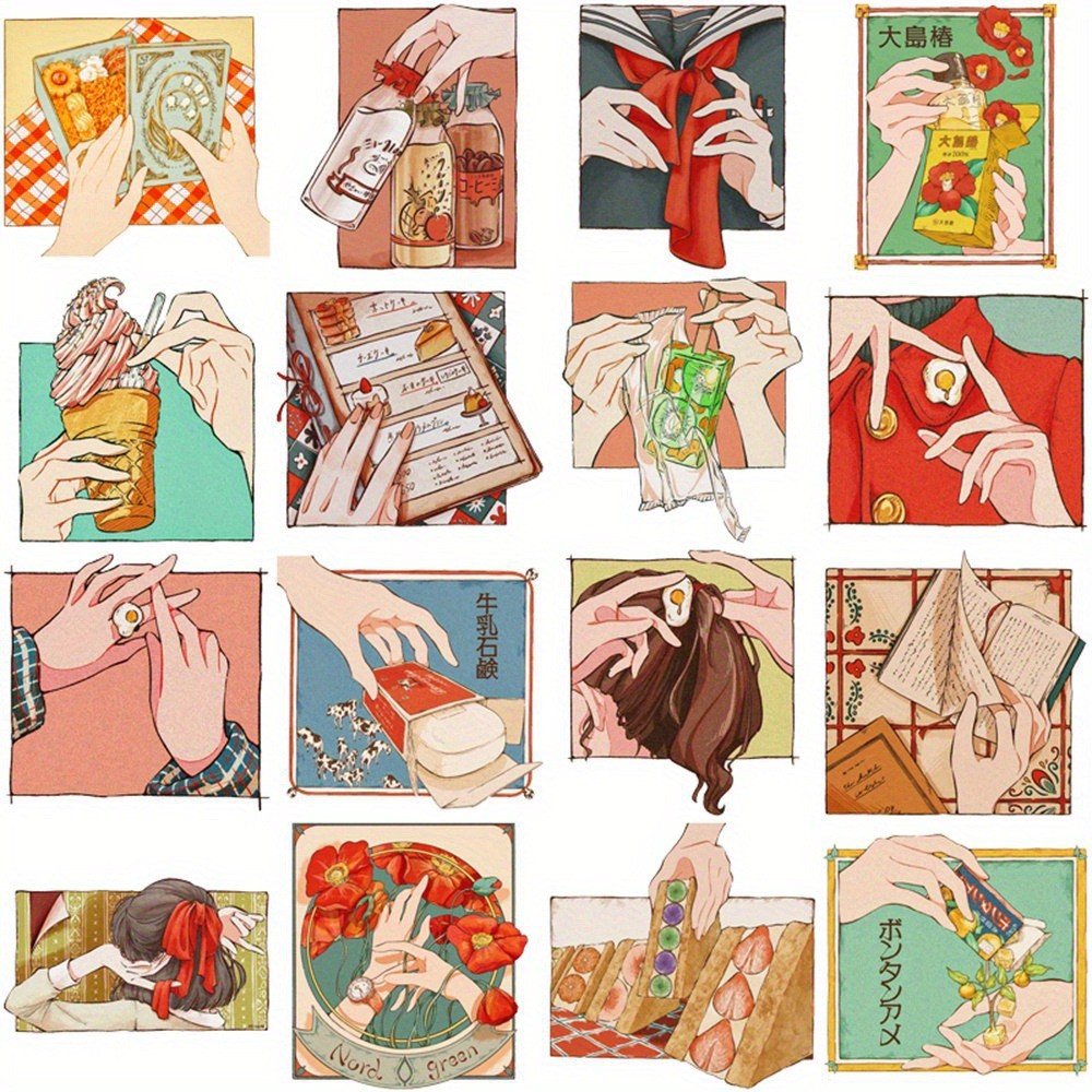 50 ชิ้น สติกเกอร์สไตล์วินเทจแบ - Japanese Lifestyle Japanese บทวิจารณ์และราคา